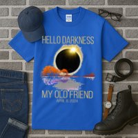 Hello Darkness My Old Friend Solar Eclipse April 08 2024 Tall T-Shirt
