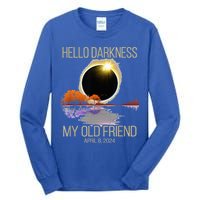 Hello Darkness My Old Friend Solar Eclipse April 08 2024 Tall Long Sleeve T-Shirt