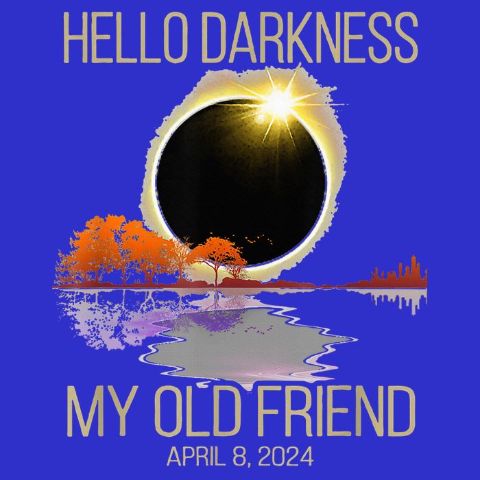 Hello Darkness My Old Friend Solar Eclipse April 08 2024 Sustainable Knit Beanie