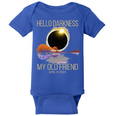 Hello Darkness My Old Friend Solar Eclipse April 08 2024 Baby Bodysuit