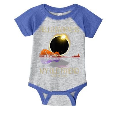 Hello Darkness My Old Friend Solar Eclipse April 08 2024 Infant Baby Jersey Bodysuit