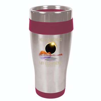 Hello Darkness My Old Friend Solar Eclipse April 08 2024 16oz Travel Tumbler