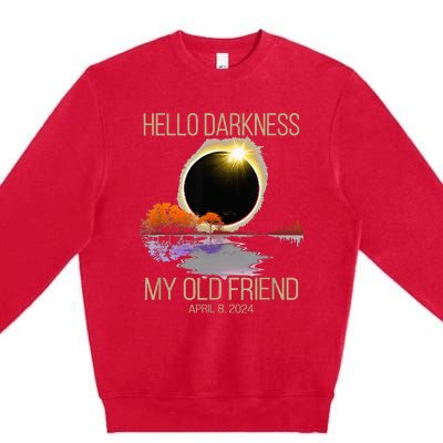 Hello Darkness My Old Friend Solar Eclipse April 08 2024 Premium Crewneck Sweatshirt