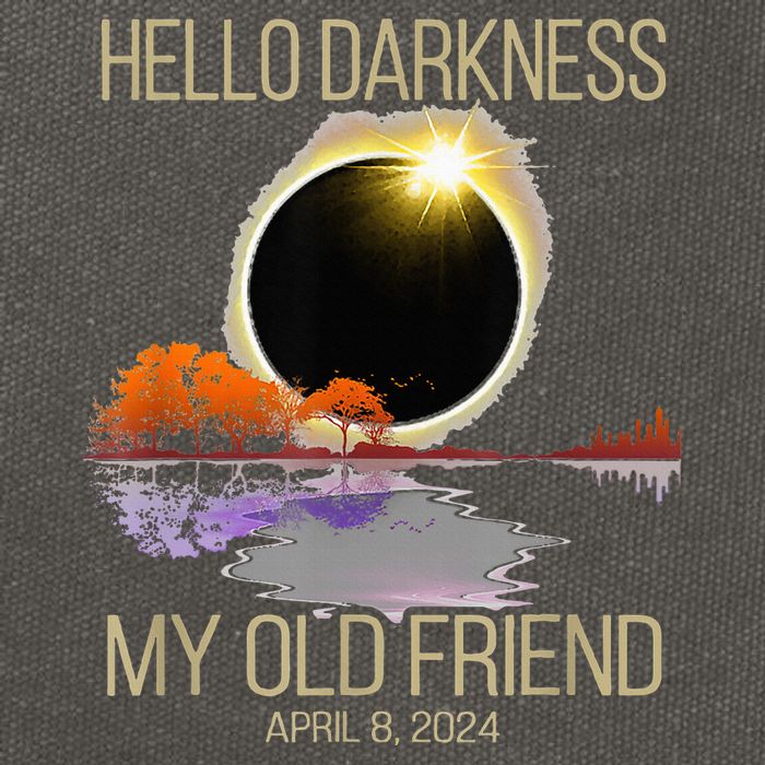 Hello Darkness My Old Friend Solar Eclipse April 08 2024 Cotton Canvas Backpack