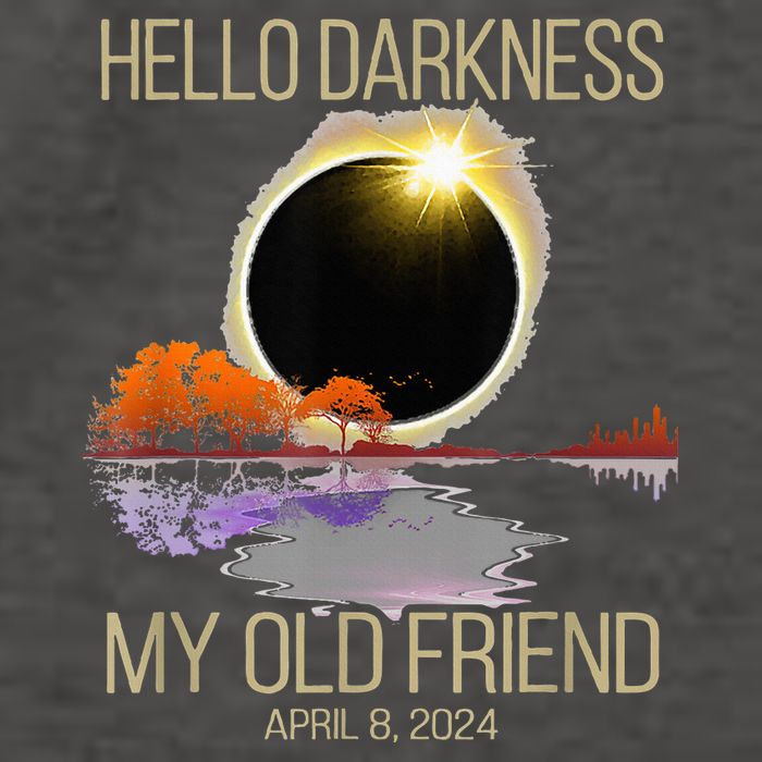 Hello Darkness My Old Friend Solar Eclipse April 08 2024 Vector Backpack