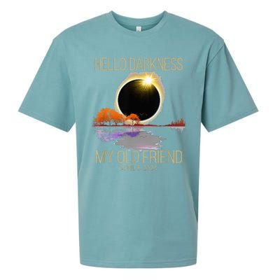 Hello Darkness My Old Friend Solar Eclipse April 08 2024 Sueded Cloud Jersey T-Shirt