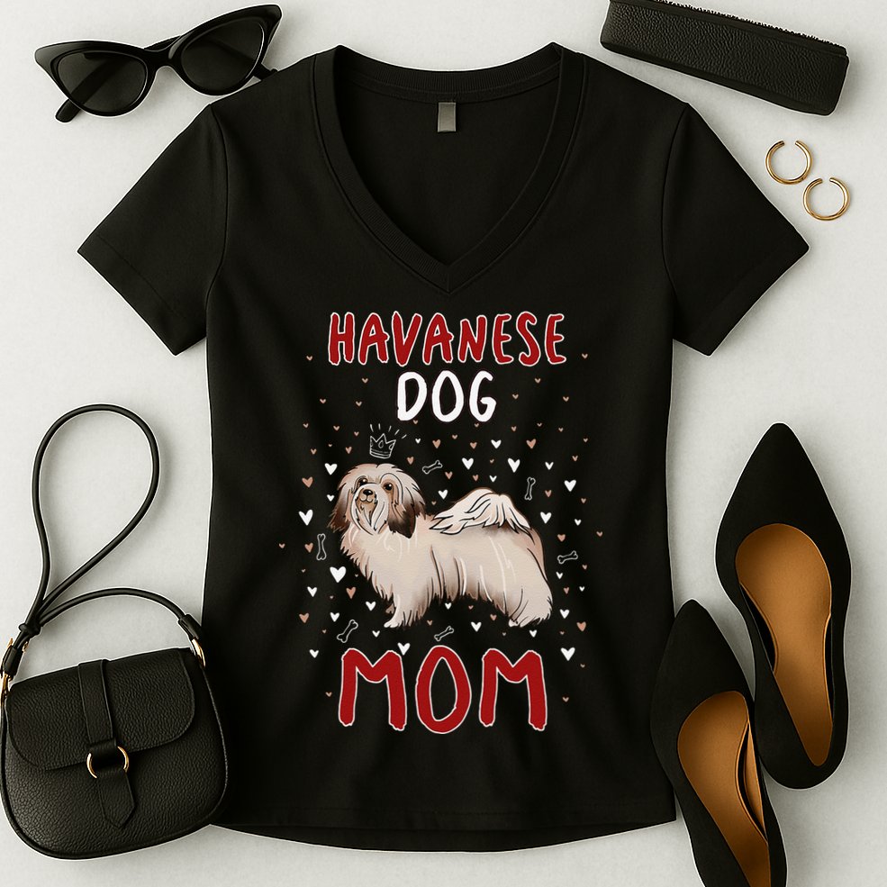 Havanese Dog Mom Funny Havanese Owner Quote For Women Women's V-Neck T-Shirt