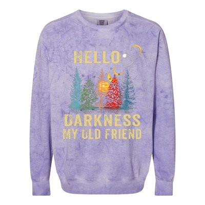 Hello Darkness My Old Friend Solar Eclipse April 08 2024 Colorblast Crewneck Sweatshirt