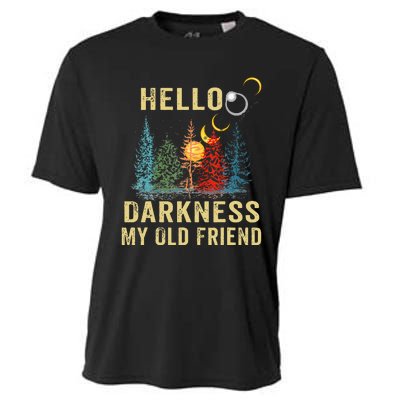 Hello Darkness My Old Friend Solar Eclipse April 08 2024 Cooling Performance Crew T-Shirt