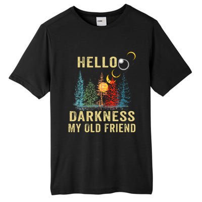 Hello Darkness My Old Friend Solar Eclipse April 08 2024 Tall Fusion ChromaSoft Performance T-Shirt