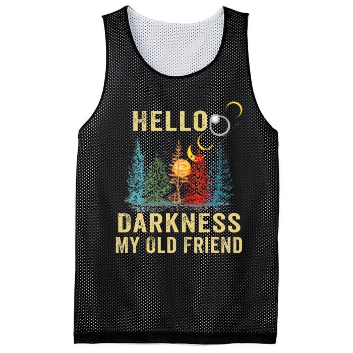 Hello Darkness My Old Friend Solar Eclipse April 08 2024 Mesh Reversible Basketball Jersey Tank