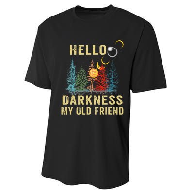 Hello Darkness My Old Friend Solar Eclipse April 08 2024 Performance Sprint T-Shirt