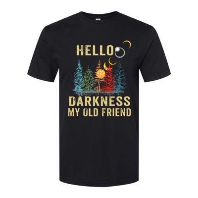 Hello Darkness My Old Friend Solar Eclipse April 08 2024 Softstyle CVC T-Shirt