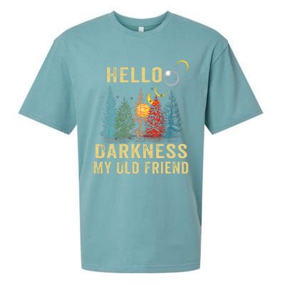 Hello Darkness My Old Friend Solar Eclipse April 08 2024 Sueded Cloud Jersey T-Shirt