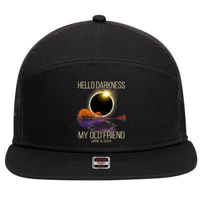 Hello Darkness My Old Friend Solar Eclipse April 08 2024 7 Panel Mesh Trucker Snapback Hat