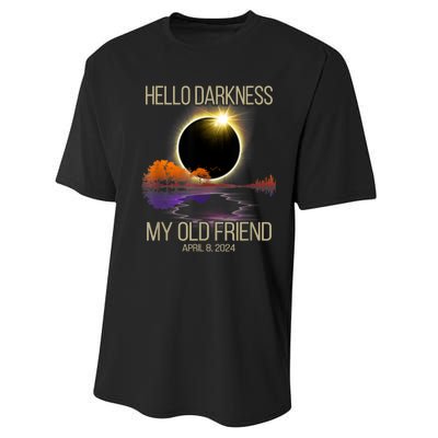 Hello Darkness My Old Friend Solar Eclipse April 08 2024 Performance Sprint T-Shirt