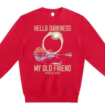 Hello Darkness My Old Friend Solar Eclipse April 08 2024 Premium Crewneck Sweatshirt