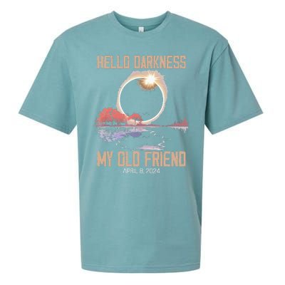 Hello Darkness My Old Friend Solar Eclipse April 08 2024 Sueded Cloud Jersey T-Shirt