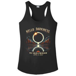 Hello Darkness My Old Friend Solar Eclipse April 08 2024 Ladies PosiCharge Competitor Racerback Tank