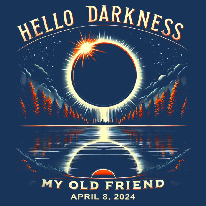 Hello Darkness My Old Friend Solar Eclipse April 08 2024 Full-Length Apron With Pockets