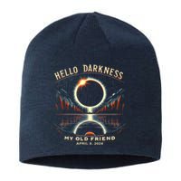 Hello Darkness My Old Friend Solar Eclipse April 08 2024 Sustainable Beanie