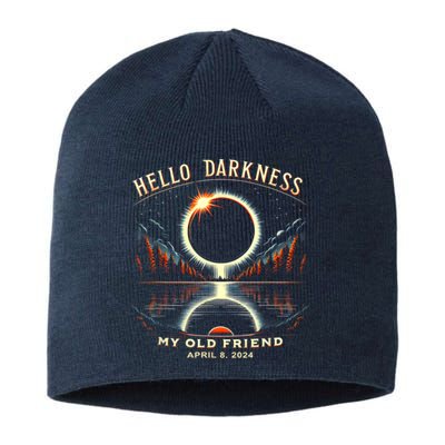 Hello Darkness My Old Friend Solar Eclipse April 08 2024 Sustainable Beanie