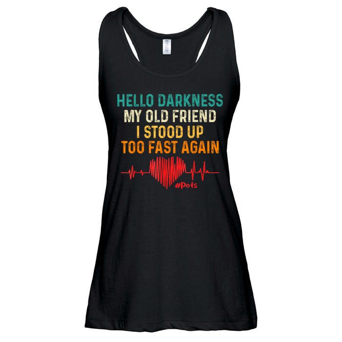 Hello Darkness My Old Friend I Stood Up Too Fast Again Pots Ladies Essential Flowy Tank