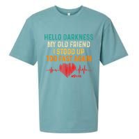 Hello Darkness My Old Friend I Stood Up Too Fast Again Pots Sueded Cloud Jersey T-Shirt