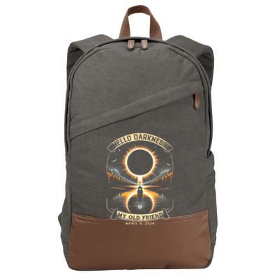 Hello Darkness My Old Friend Solar Eclipse April 8 2024 Cotton Canvas Backpack