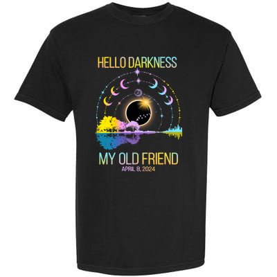 Hello Darkness My Old Friend April 08 Solar Eclipse Garment-Dyed Heavyweight T-Shirt