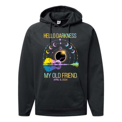 Hello Darkness My Old Friend April 08 Solar Eclipse Performance Fleece Hoodie