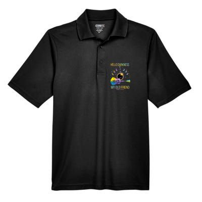 Hello Darkness My Old Friend April 08 Solar Eclipse Men's Origin Performance Pique Polo