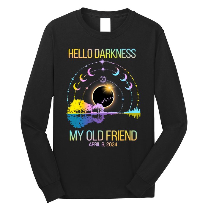 Hello Darkness My Old Friend April 08 Solar Eclipse Long Sleeve Shirt