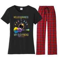 Hello Darkness My Old Friend April 08 Solar Eclipse Women's Flannel Pajama Set