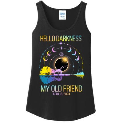 Hello Darkness My Old Friend April 08 Solar Eclipse Ladies Essential Tank