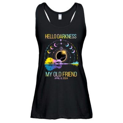 Hello Darkness My Old Friend April 08 Solar Eclipse Ladies Essential Flowy Tank