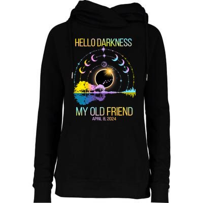 Hello Darkness My Old Friend April 08 Solar Eclipse Womens Funnel Neck Pullover Hood