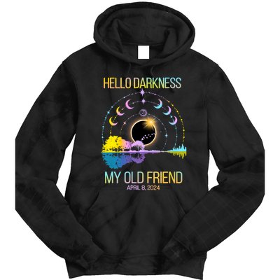 Hello Darkness My Old Friend April 08 Solar Eclipse Tie Dye Hoodie