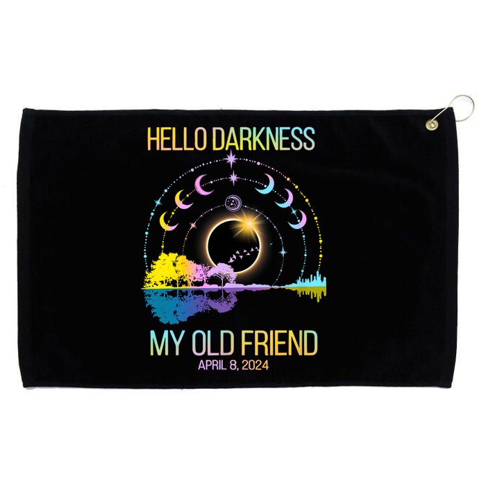 Hello Darkness My Old Friend April 08 Solar Eclipse Grommeted Golf Towel