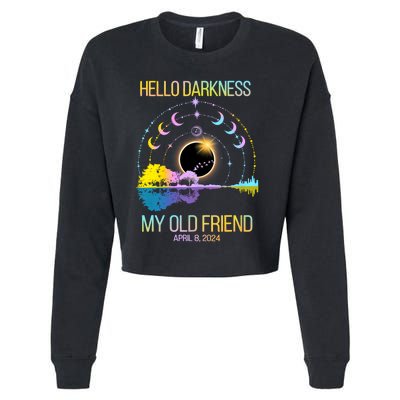 Hello Darkness My Old Friend April 08 Solar Eclipse Cropped Pullover Crew