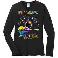 Hello Darkness My Old Friend April 08 Solar Eclipse Ladies Long Sleeve Shirt