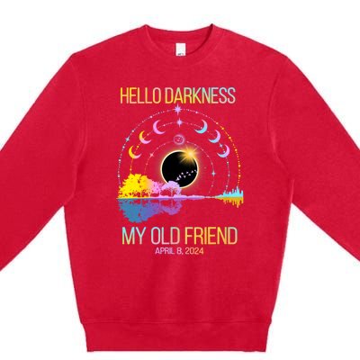 Hello Darkness My Old Friend April 08 Solar Eclipse Premium Crewneck Sweatshirt