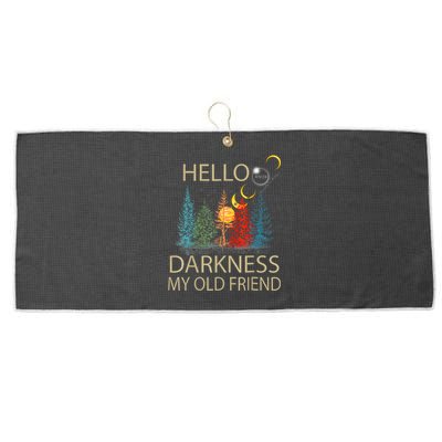 Hello Darkness My Old Friend Solar Eclipse April 08 2024 Trending Now Get It Large Microfiber Waffle Golf Towel