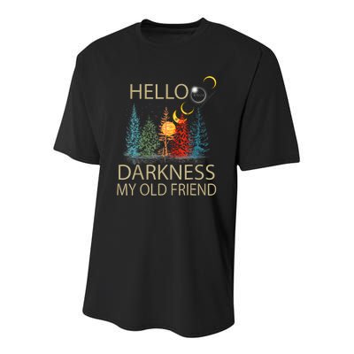 Hello Darkness My Old Friend Solar Eclipse April 08 2024 Trending Now Get It Youth Performance Sprint T-Shirt