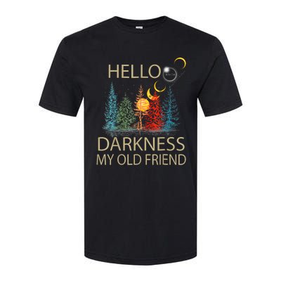 Hello Darkness My Old Friend Solar Eclipse April 08 2024 Trending Now Get It Softstyle® CVC T-Shirt