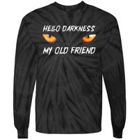 Hello Darkness My Old Friend Halloween Costume Cat Tie-Dye Long Sleeve Shirt