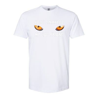 Hello Darkness My Old Friend Halloween Costume Cat Softstyle CVC T-Shirt