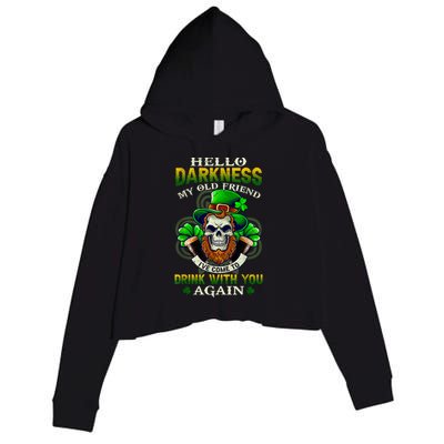 Hello Darkness My Old Friend I’ve Come To Drink With You Again Crop Fleece Hoodie