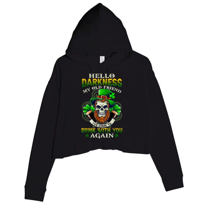 Hello Darkness My Old Friend I’ve Come To Drink With You Again Crop Fleece Hoodie