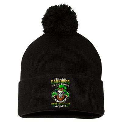 Hello Darkness My Old Friend I’ve Come To Drink With You Again Pom Pom 12in Knit Beanie